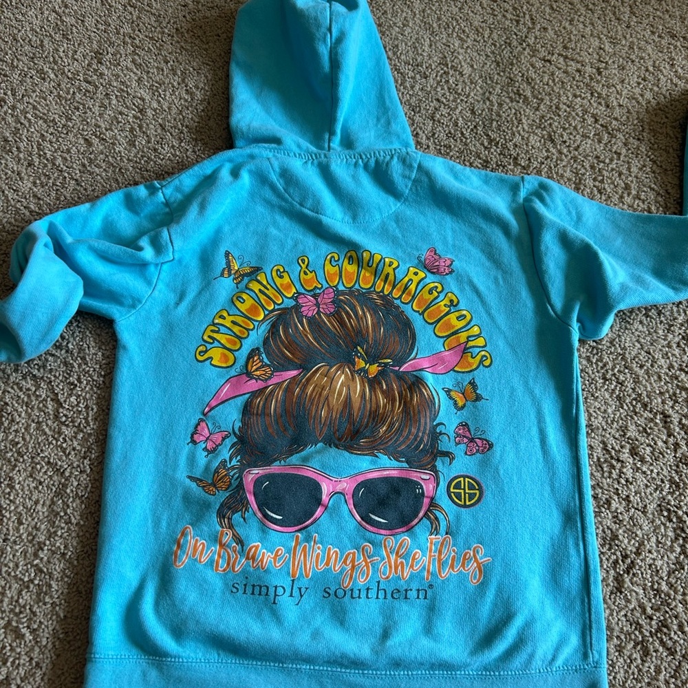 Simply Southern Blue Graphic Hoodie Sweatshirt